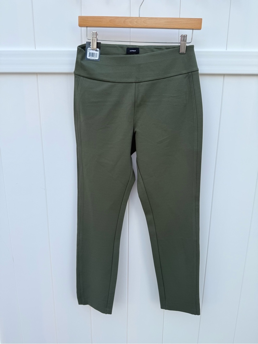 Express Women's Ponte Pant High-Waist Olive Green - Picture 10 of 10